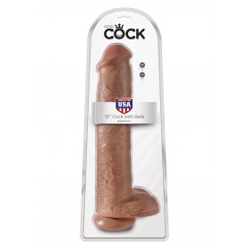 Realistic Foul with suction cup KING COCK 15Inch With Balls