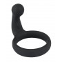 Delayed Phallic Ring with Anal Plug Black Velvets Cock Ring