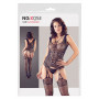 Tutina a rete sexy guepiere con reggicalze e tanga Cami Suspender Set