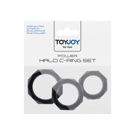 Anello fallico in silicone kit 3 pz Power Halo C-Ring Set