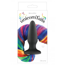 Plug anale in silicone nero mini dilatatore Unicorn Tails