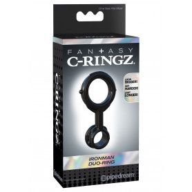 Double phallic ring for penis and testicles Ironman Duo-Ring