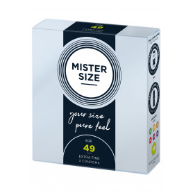 Latex Lubricated Condoms MISTER SIZE 49mm Condoms 3pcs