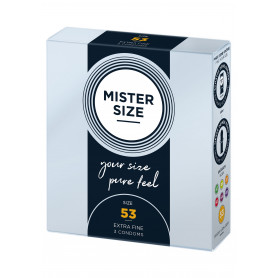 Lubricated Latex Condoms MISTER SIZE 53mm Condoms 3pcs