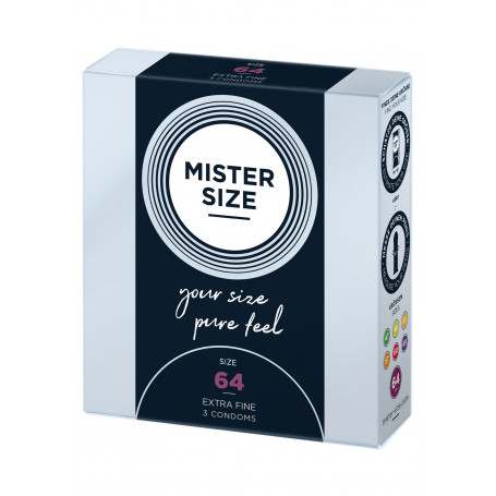 Preservativi sottili MISTER SIZE 64mm Condoms 3pcs