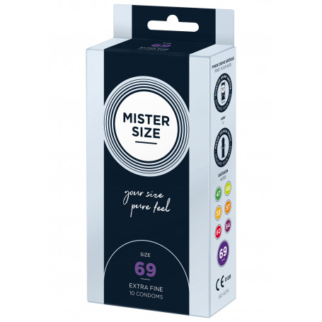 Thin Latex Condoms MISTER SIZE 69mm Condoms 10pcs