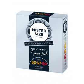Latex thin condoms MISTER SIZE TESTPACK 53-57-60